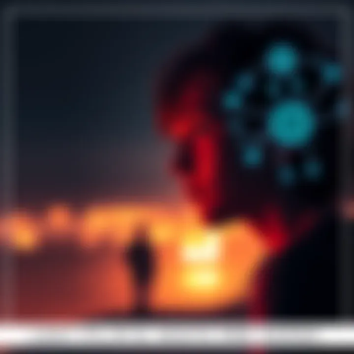 A scene from a short film showcasing a character reflecting on loss and hope, with AI elements subtly featured in the background.