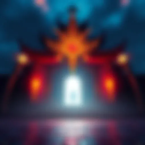 A creative depiction of the Shrine of the Egg from Berserk, showcasing vibrant textures and dramatic lighting