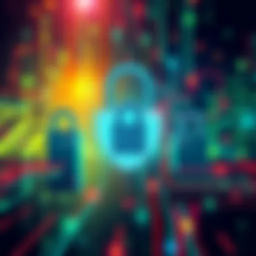 Illustration showing a visual representation of Signal's new post-quantum encryption system, highlighting enhanced security measures with digital locks and a quantum-themed background.
