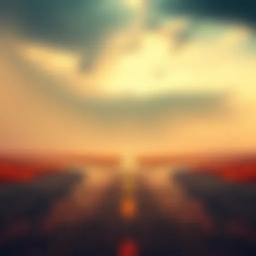 A Silent Warning An abstract representation of a crossroads in a desolate landscape, symbolizing the urgent need for change without words.