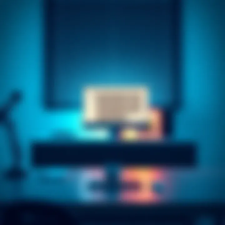 A minimal office desk with a computer and a cup of coffee, symbolizing jobs that require little cognitive effort.