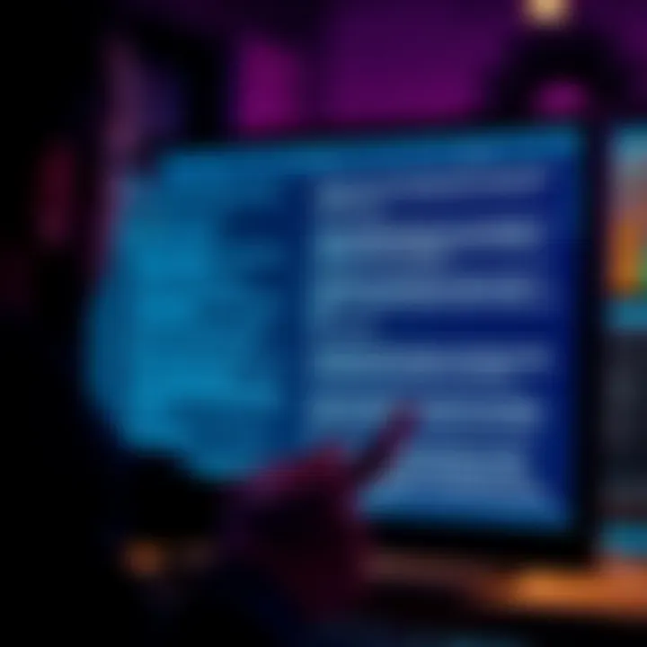 A person reviewing text on a screen, highlighting clear and direct communication techniques.
