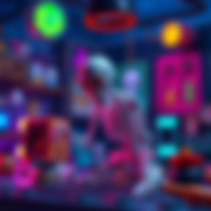 A player assembling a cartoonish skeleton in a fun and colorful gaming environment