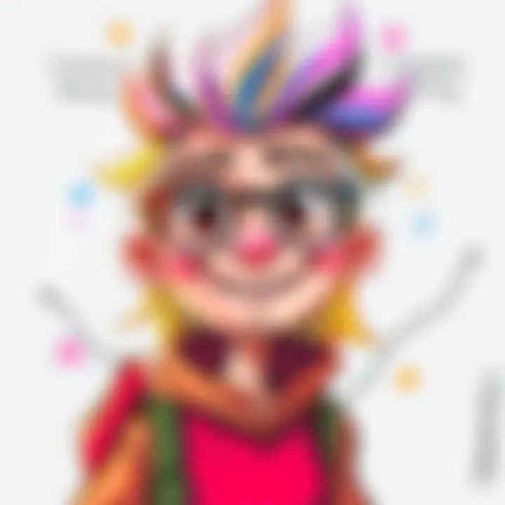 Sketchbook Character Drawing A colorful sketchbook character that reflects a fun personality, with quirky features and lively expressions, showcasing creativity in art
