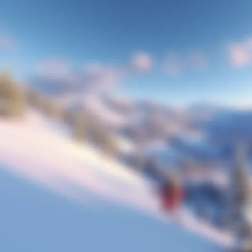 A scenic view of newly designed ski trails for a video game, featuring snowy hills and trees.