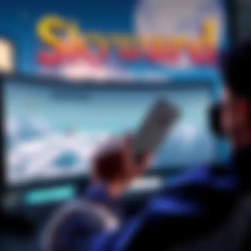 Player reviewing the Skyward Bastion game trailer on a computer screen, seeking feedback before Steam Next Fest