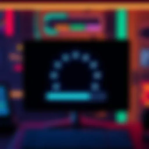 A computer screen showing a loading symbol, indicating a long wait time for a program to load.