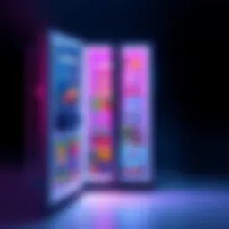 A sleek refrigerator featuring Gemini AI technology, showcasing its smart interface and food management system.