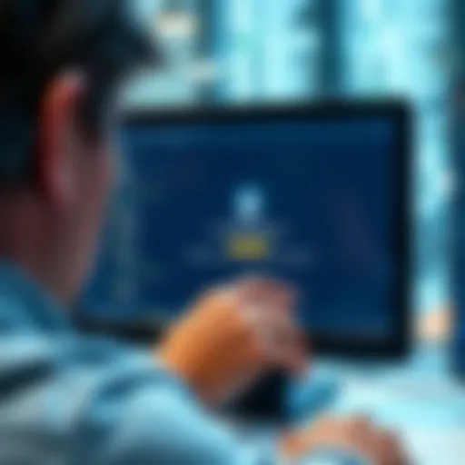 A frustrated person looking at a computer screen displaying a login error message related to SmartCard verification.