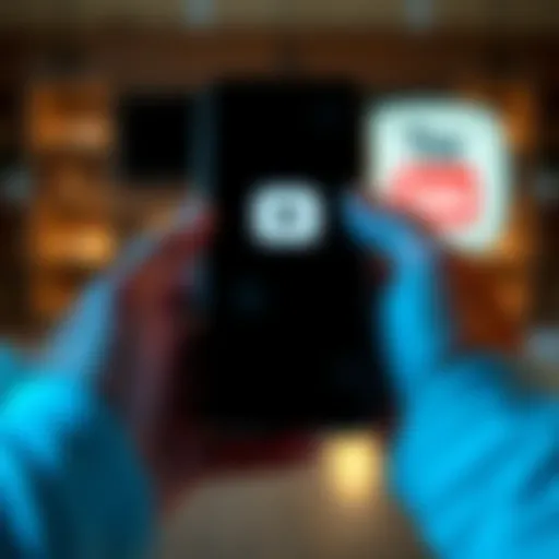 A person using a smartphone displaying the Instagram and YouTube logos, symbolizing social media engagement.