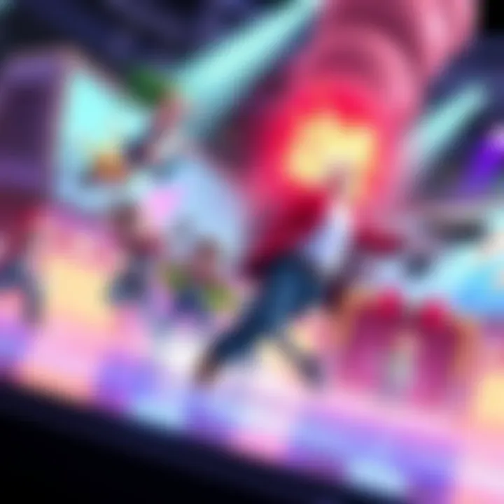 Intense Smash Bros. action showing characters battling on a vibrant stage