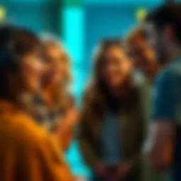 Group of young people discussing their choices in a social experiment about relationships.