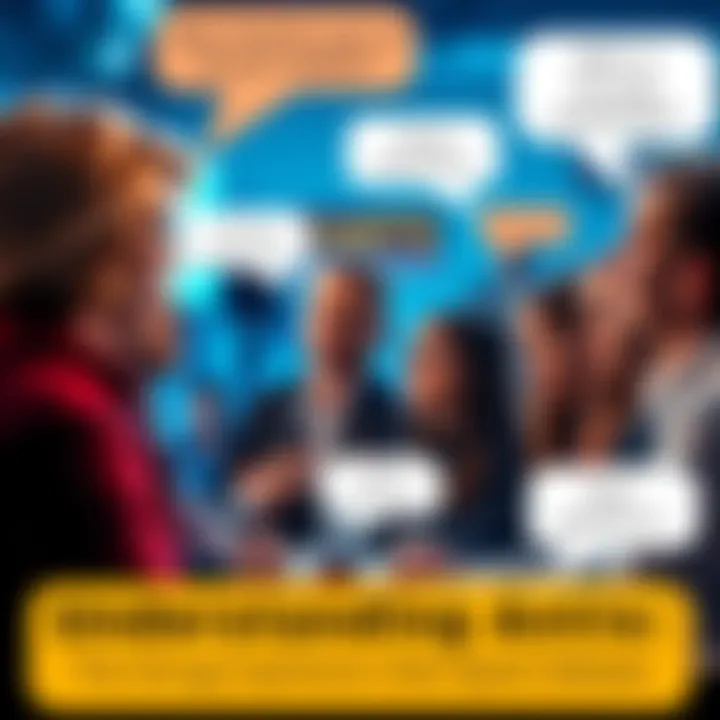 A group of people discussing opinions on social media, with text bubbles showing smug captions.