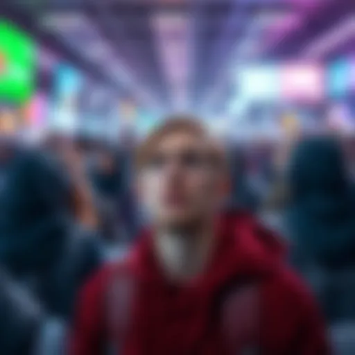A person looking upset while viewing social media, showing notifications of unfriending due to AI use