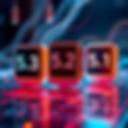 Three software version icons representing 5.3, 5.2, and 5.1, highlighting their differences