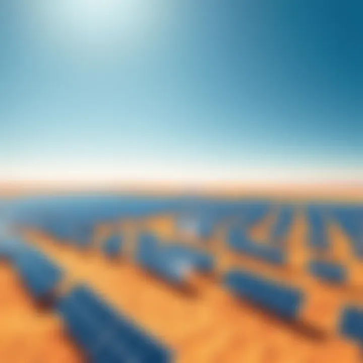A large array of solar panels in a desert landscape, representing the Stargate UAE power project.