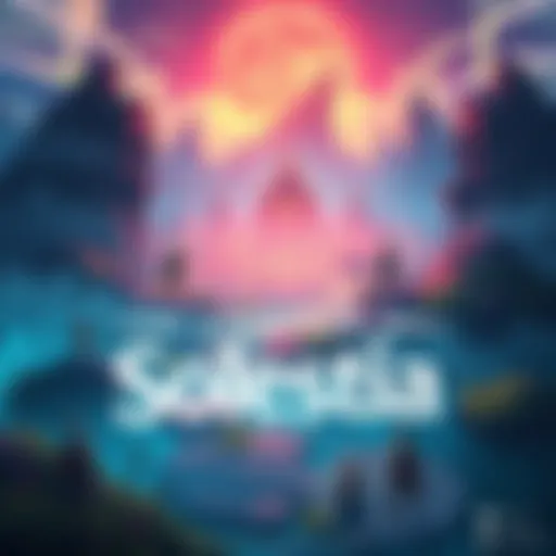 A vibrant fantasy landscape featuring a group of adventurers preparing for a battle, showcasing characters with unique abilities and strategic positions, embodying the spirit of a classic JRPG.