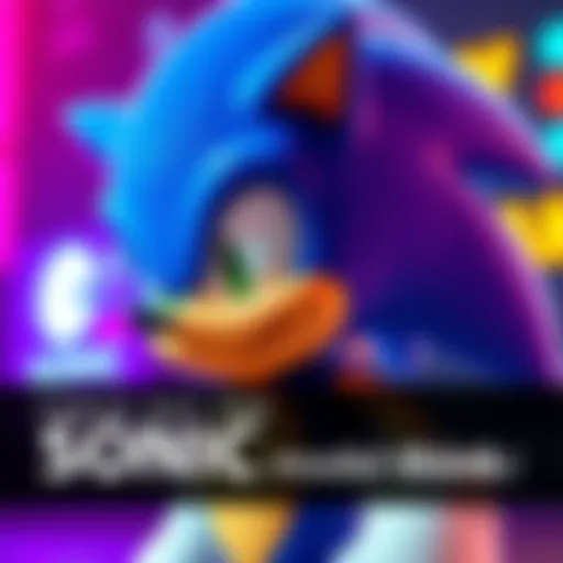 A detailed view of a newly created Sonic character model, showcasing vibrant colors and dynamic features, inviting feedback from the community.