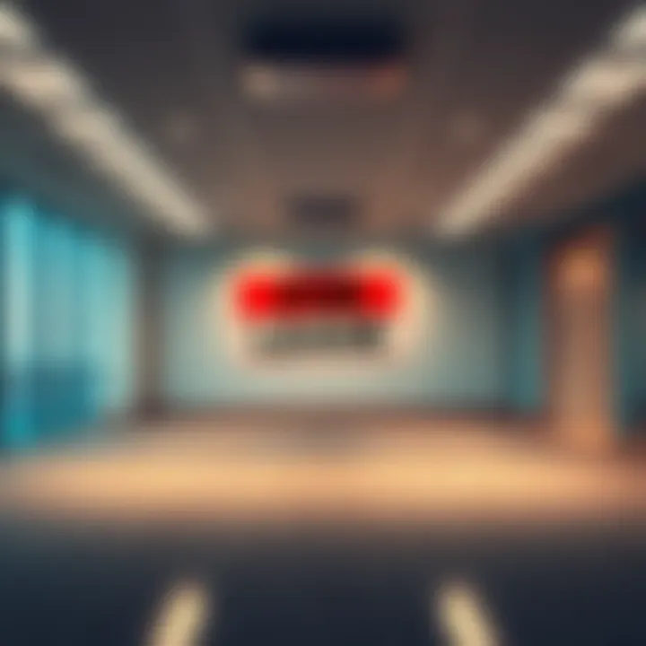 Empty office space with 'For Lease' sign showing the impact of layoffs at Sony Pictures