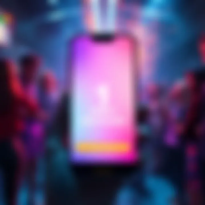 Sora app showing 1 million downloads on a smartphone screen with excited people in the background