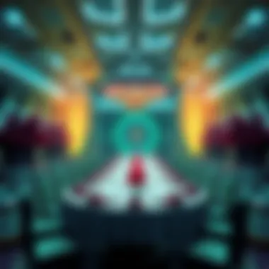 A stunning image of an alien banquet hall with vibrant decorations and futuristic table settings, showcasing Sora 2's creative capabilities.