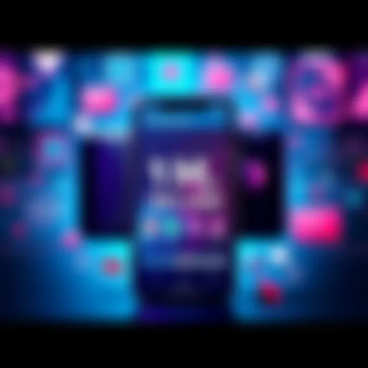 A smartphone displaying the OpenAI Sora app with a colorful screen indicating 1 million downloads, surrounded by video icons and technology graphics.