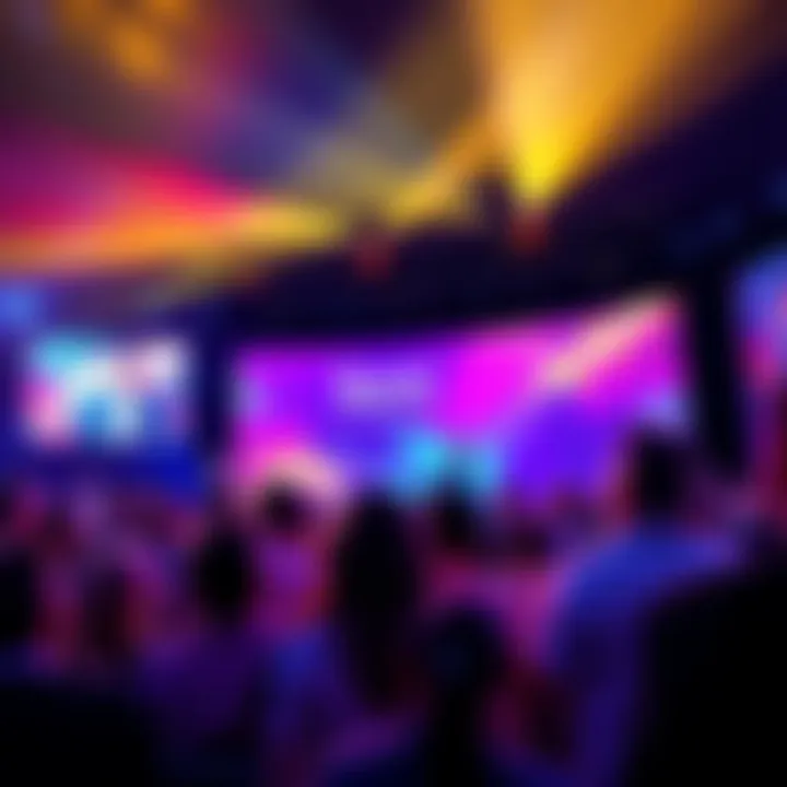 People watching a Sora product presentation with mixed reactions at a crowded venue