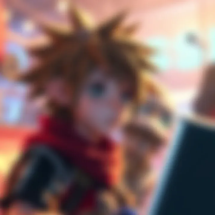 A character representing Sora in a vibrant environment, facing obstacles in video creation, looking thoughtful and concerned.