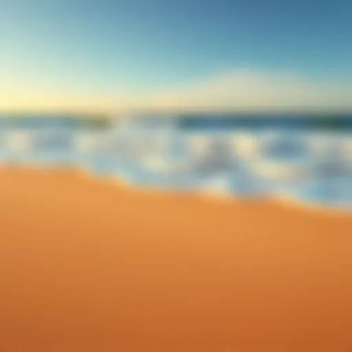 Sound waves visually represented with sandy beach and ocean in the background