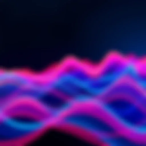 Colorful sound waves showing layers and lines in audio production
