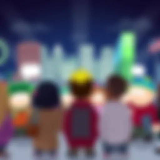 Group of people sharing opinions about the latest South Park episode online