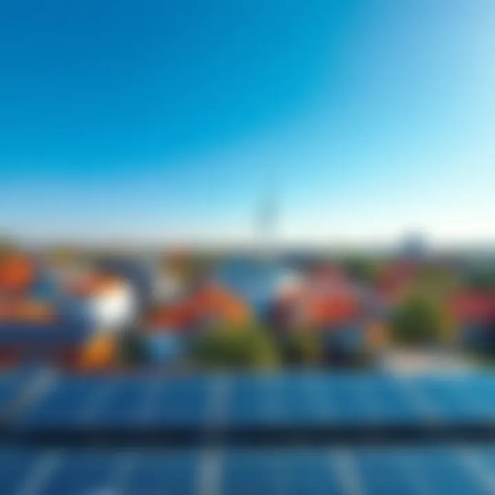 A view of rooftops in South Australia covered with solar panels under a clear blue sky, highlighting the transition to renewable energy.