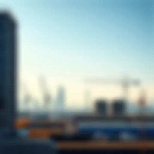 A view of Southampton's skyline showing new industrial buildings and cranes under a clear blue sky, representing growth and development.