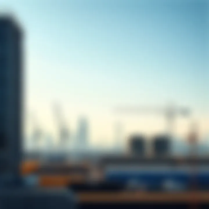 A view of Southampton's skyline showing new industrial buildings and cranes under a clear blue sky, representing growth and development.