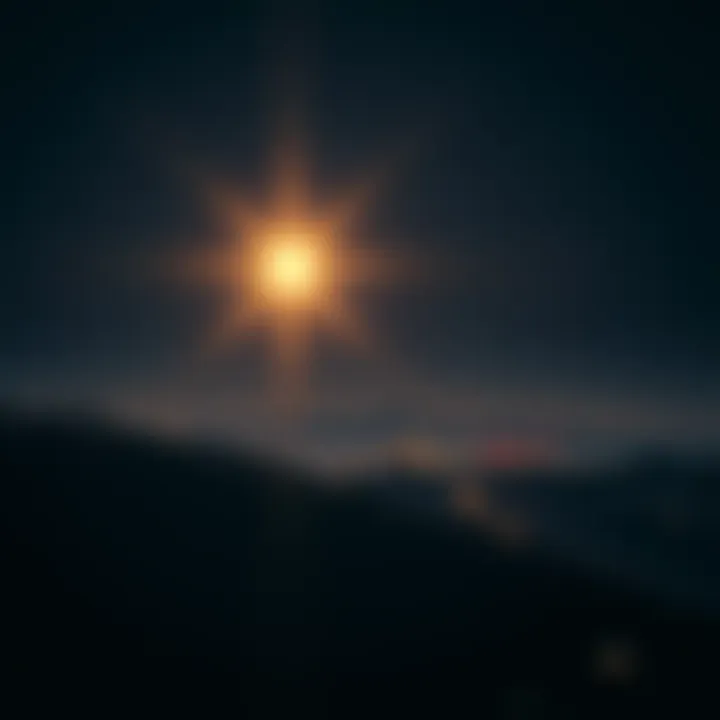 Space Mirror Illuminating Night Sky A bright space mirror reflecting sunlight to illuminate the night sky over a cityscape, contrasting with dark surroundings.