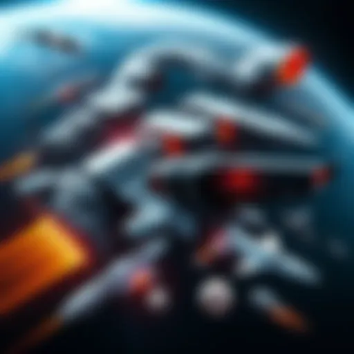 A collage showcasing Blender, Substance, Marvelous, and DaVinci Resolve used for spaceship design and production