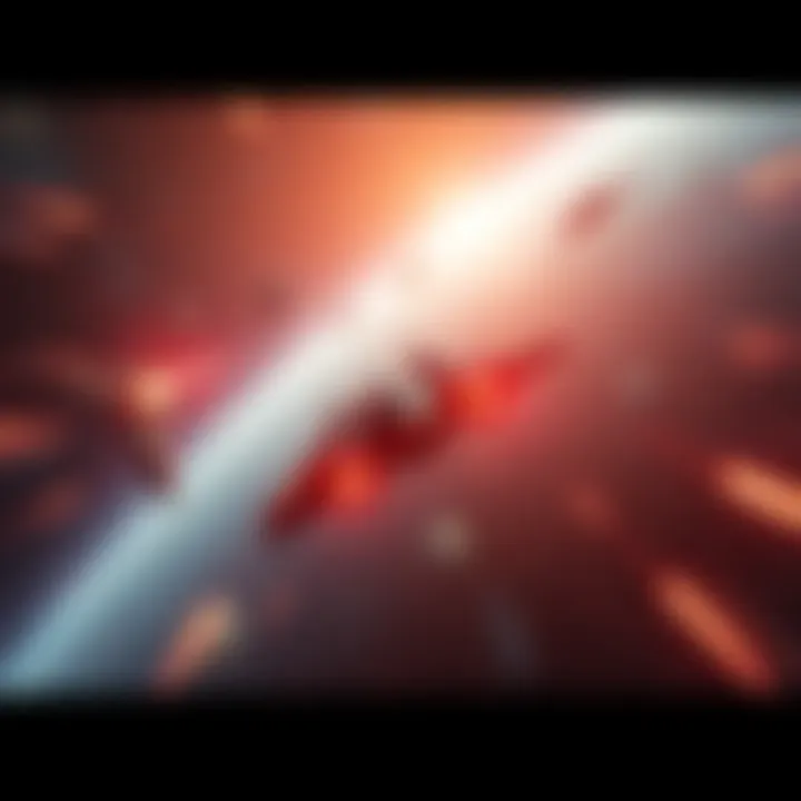 A dynamic scene showing a spaceship game where fighters move in an organic manner due to an unexpected bug.