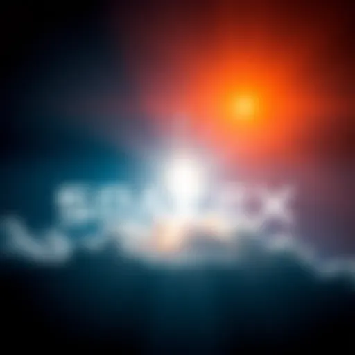 A representation of SpaceX's logo with a backdrop of stars and a rocket launch, symbolizing their IPO filing in the space industry.