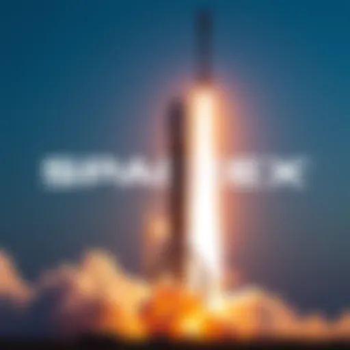 SpaceX logo with a backdrop of a rocket launch, symbolizing a new Space Force contract