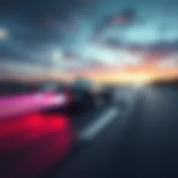 A futuristic vehicle showcasing remarkable speed on a highway, symbolizing advancements in transportation technology.