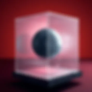 Sphere in a Translucent Box A 3D rendered sphere displayed inside a translucent box with no extra vertices visible, showcasing textures and masking techniques.