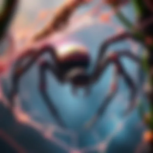 A new spider enemy weaving a cocoon in Lucky Castaway game