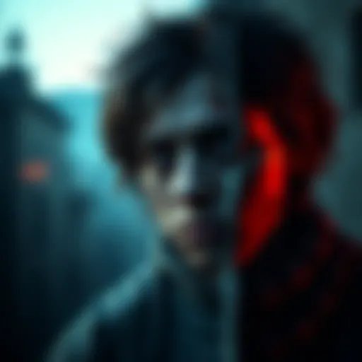 A visual representation of images split into 8x8 chunks for a horror game effect