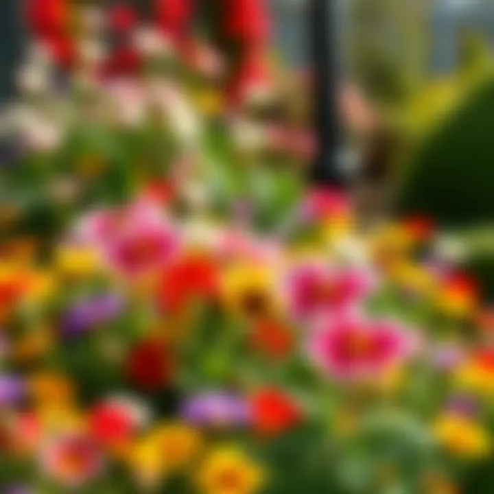 Colorful flowers blooming in a sunny garden, representing hope and renewal of spring.