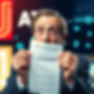 Stanley Druckenmiller holding a printed op-ed with AI symbols around it, looking surprised