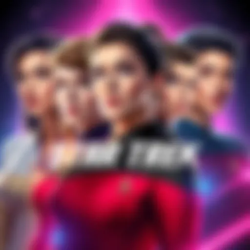 A collection of iconic princess characters from the Star Trek franchise, showcasing their unique features and outfits