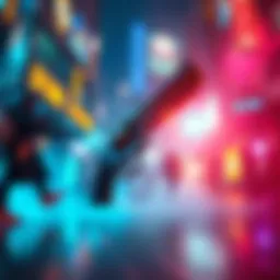 A dramatic scene from Starlight Revolver showing vibrant graphics and action-packed gameplay.