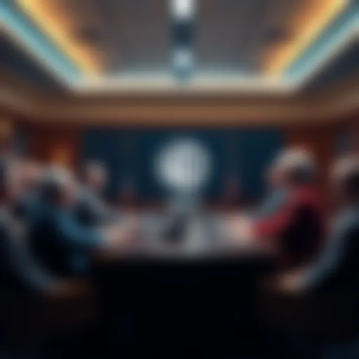 Twelve state officials in a conference room discussing legal action against the Paramount and Warner Bros. merger, highlighting concerns about media competition