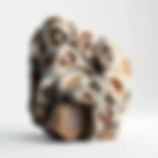 A visually striking rock model showcasing non-quad topology in a design software, highlighting unique shapes and textures.