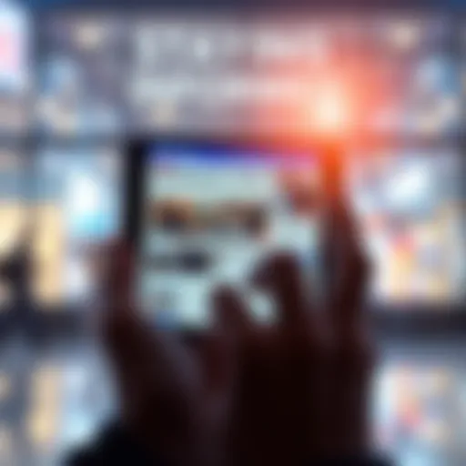 A person reading news on a smartphone with various news articles displayed